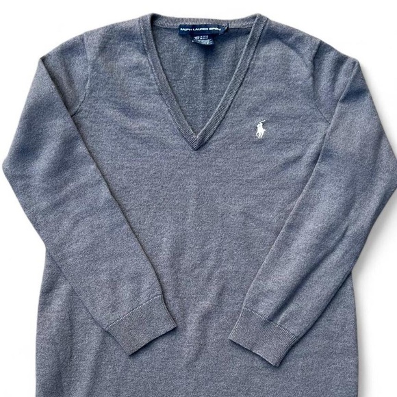 Ralph Lauren Gray V-Neck Mini Dress - Picture 2 of 5